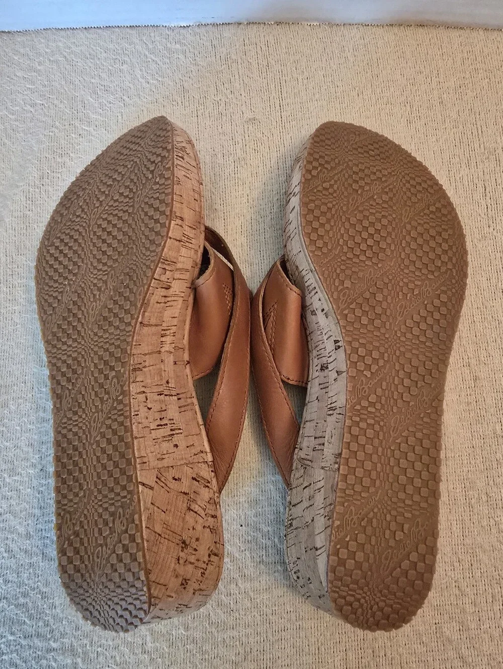 Eddie Bauer Tan Leather Wedge Sandals size 11